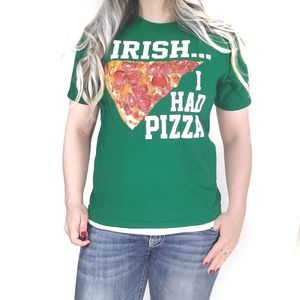 St Patricks Day Irish I Had Pizza Funny TShirt XXL